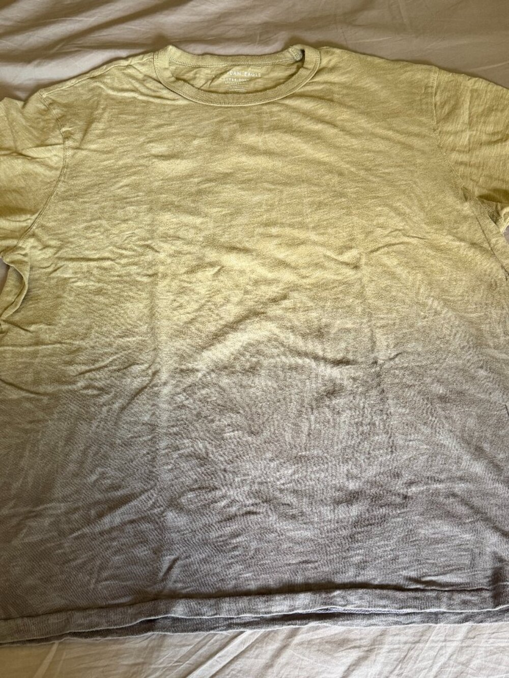 American Eagle Super Soft T-shirt Mens XL Ombre Dip Dye Tropical Palm Green Gray